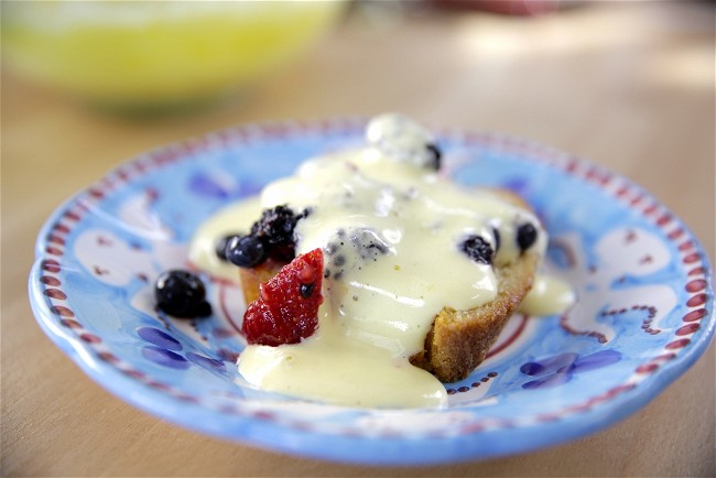 Image of Pound Cake with Limoncello Zabaglione