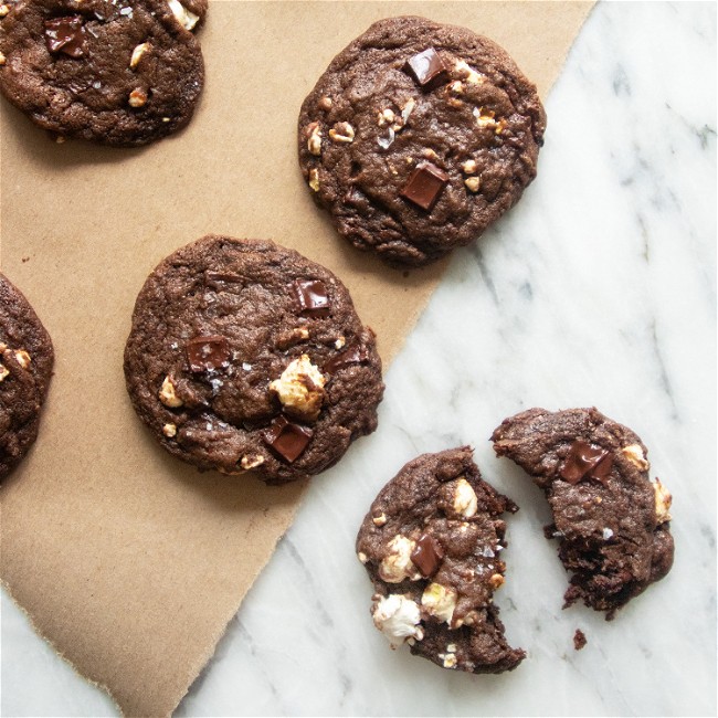 Image of Salted Double Chocolate Popcorn Cookies