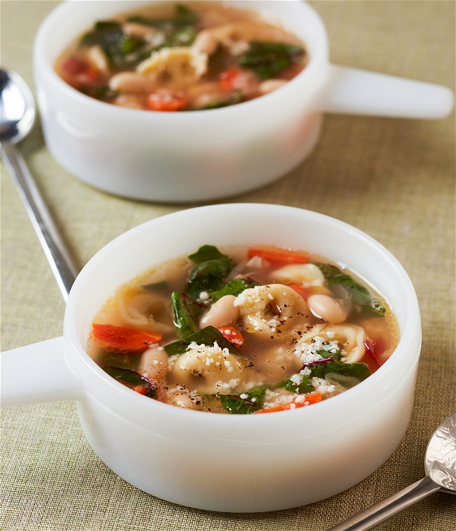 Image of Italian White Bean, Pancetta and Tortellini Soup