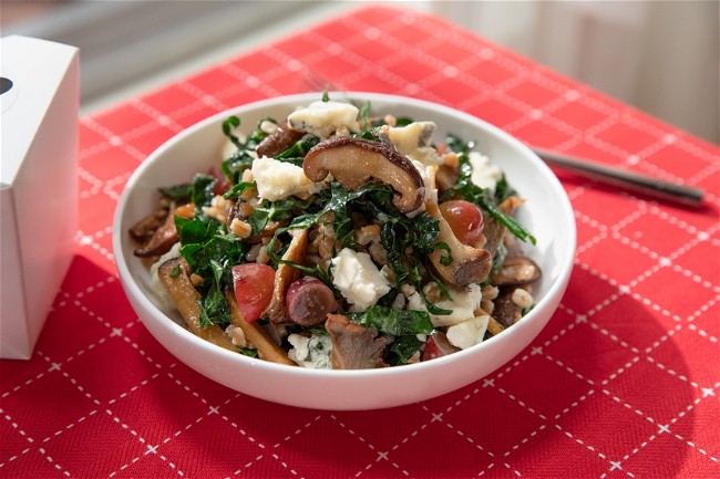 Image of Farro Salad with Mushrooms and Gorgonzola