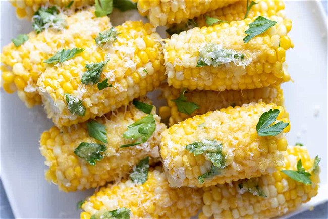 Image of Corn on the Cob with Parmesan Cheese