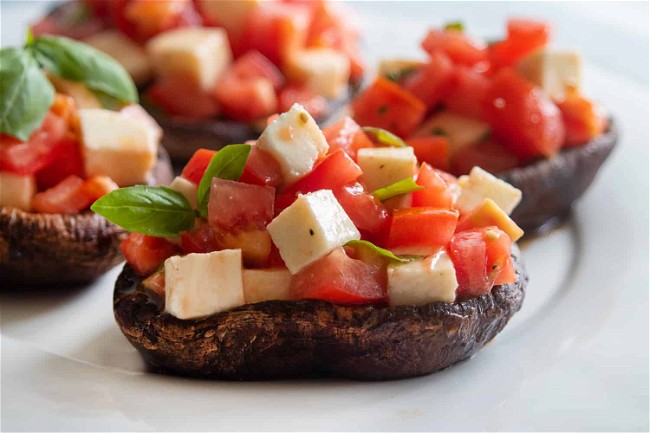 Image of Grilled Portobellos With Tomatoes And Mozzarella