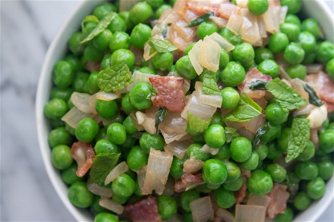 Image of Peas, Bacon and Prosecco