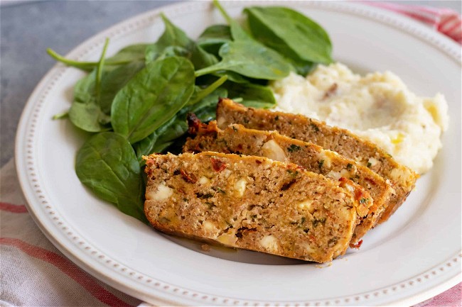 Image of Turkey Meatloaf with Feta and Sun-Dried Tomatoes