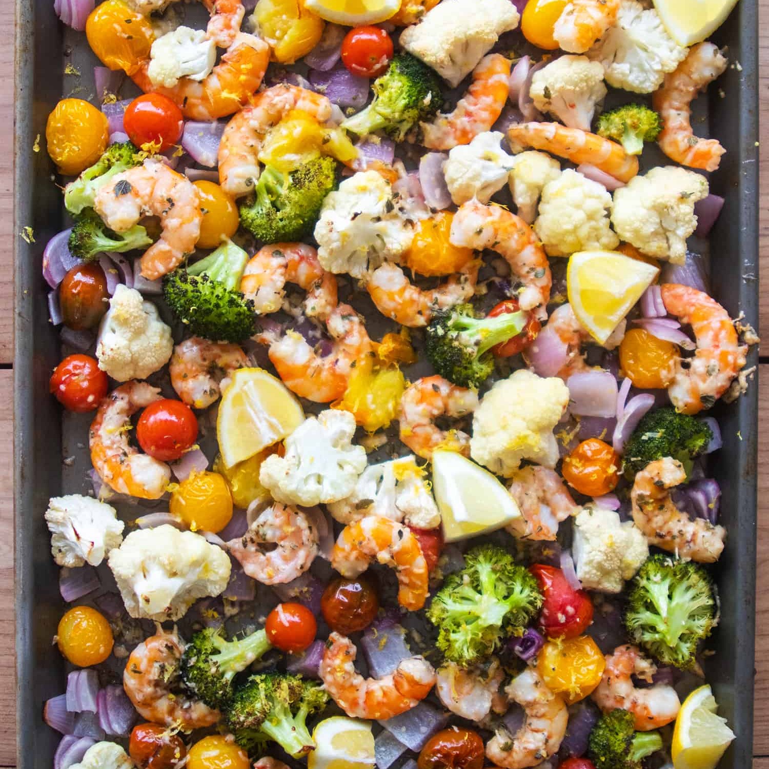 Sheet Pan Shrimp & Veggies & Veggies – A Couple Cooks