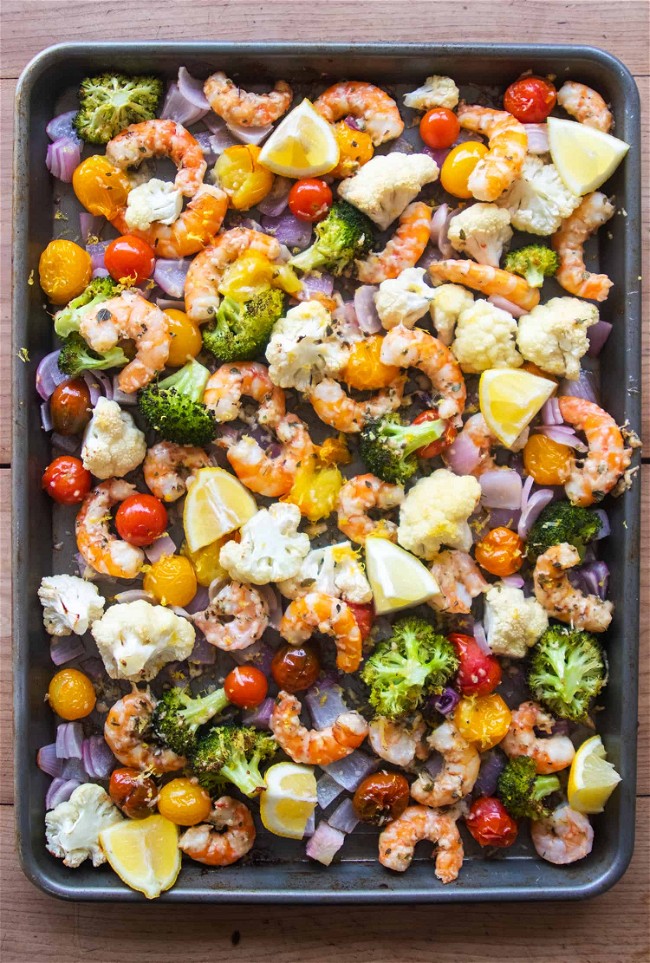 Image of Sheet Pan Parmesan Shrimp and Veggies