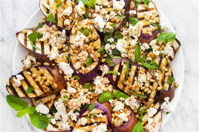 Image of Grilled Eggplant and Goat Cheese Salad