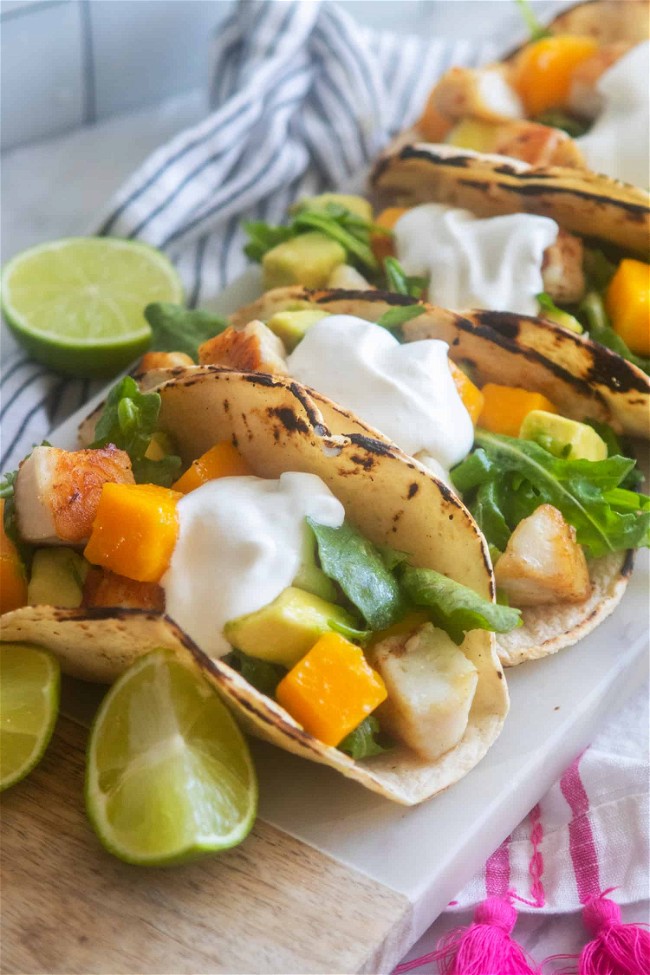 Image of Tilapia Tacos With Mango Avocado Salsa