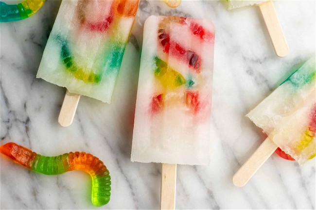 Image of Gummy Worm Popsicles