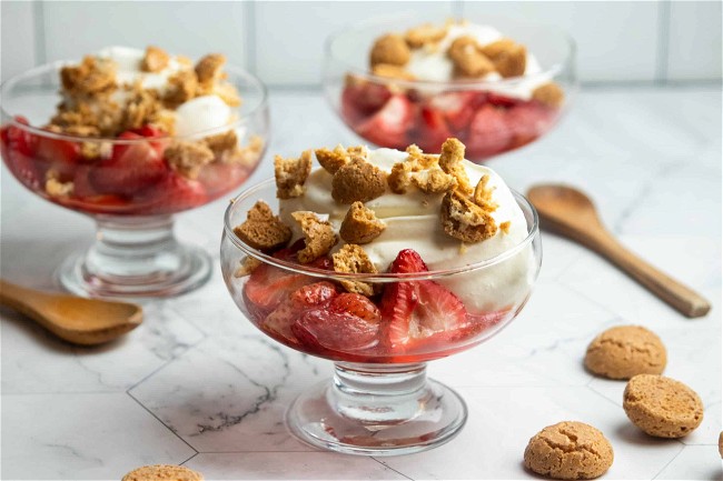 Image of Roasted Strawberries with Mascarpone Whipped Cream