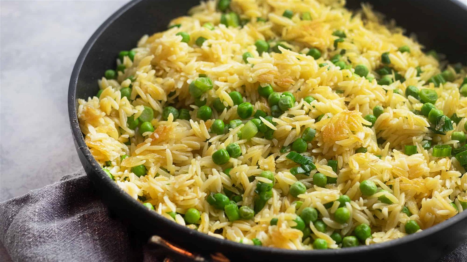Crispy Coconut Orzo with Peas-image