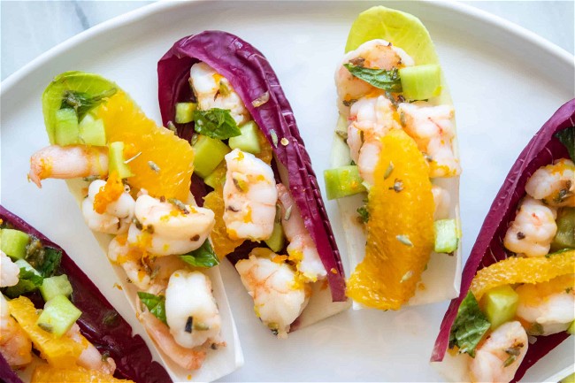 Image of Shrimp and Citrus Endive Cups with Lavender