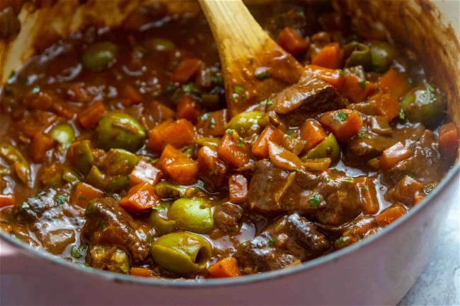 Image of Lamb Stew with Red Wine and Olives