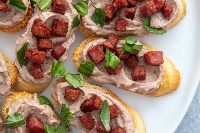 Image of Crostini with Whipped Fig Ricotta and Crispy Salumi