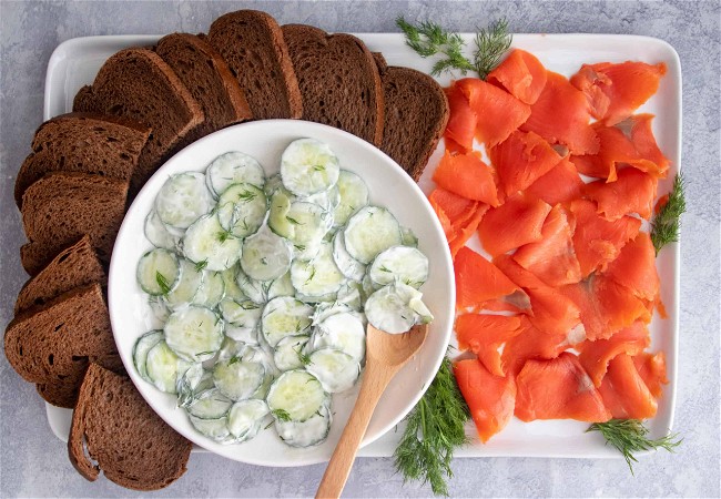 Image of Smoked Salmon and Creamy Cucumber Plate