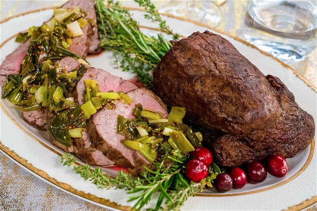 Image of Beef Tenderloin with Scallion Salsa Verde