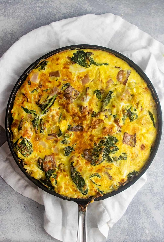 Image of Cheesy Bacon and Hash Brown Frittata