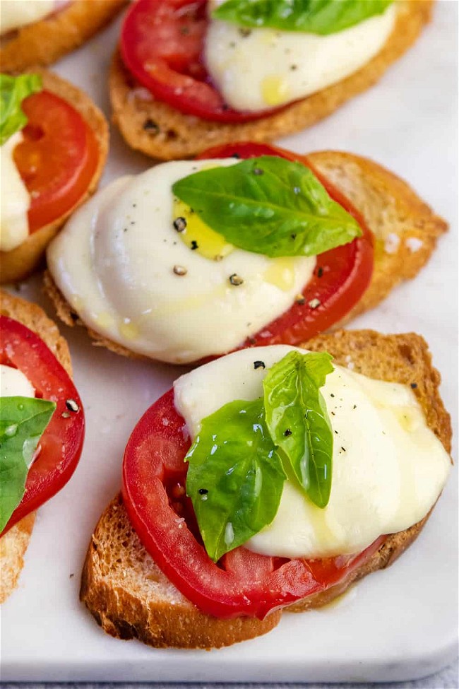 Image of Baked Caprese Crostini