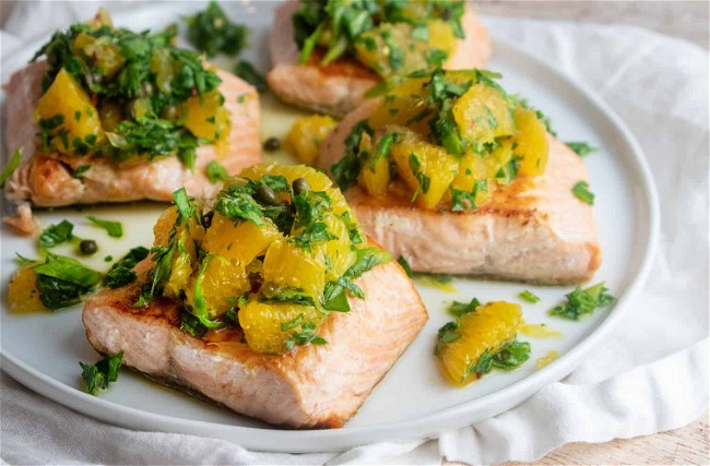 Image of Grilled Salmon with Citrus Salsa