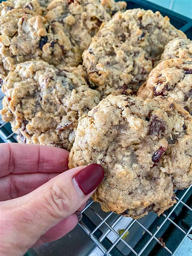 Image of Chocolate Chunk Oatmeal Cookies With Cranberries