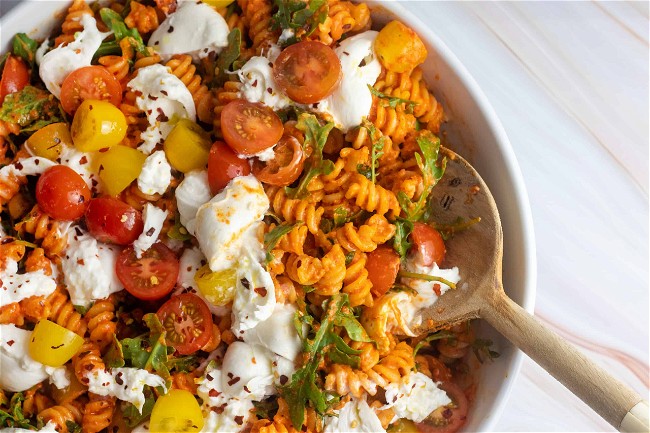 Image of Romesco Pasta Salad with Burrata