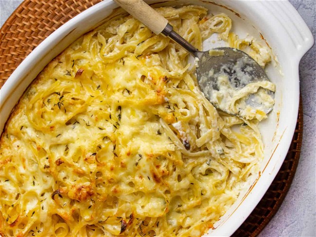 Image of Creamy Baked Fettuccine With Asiago