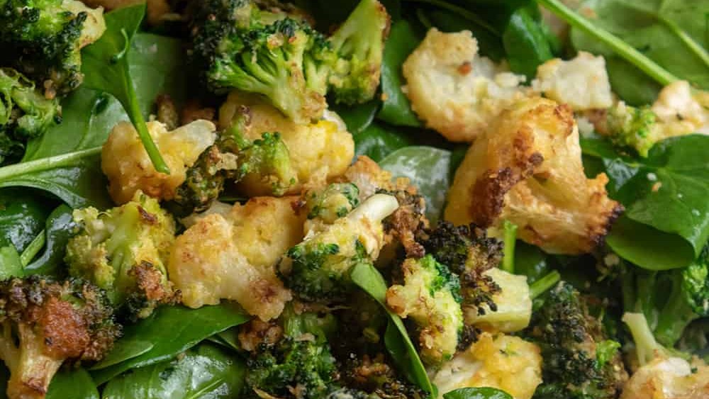 Crispy Parmesan Broccoli and Cauliflower Salad-image