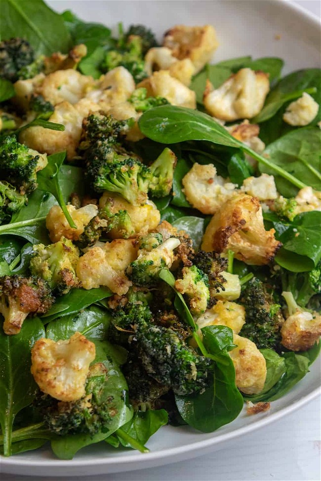 Image of Crispy Parmesan Broccoli and Cauliflower Salad