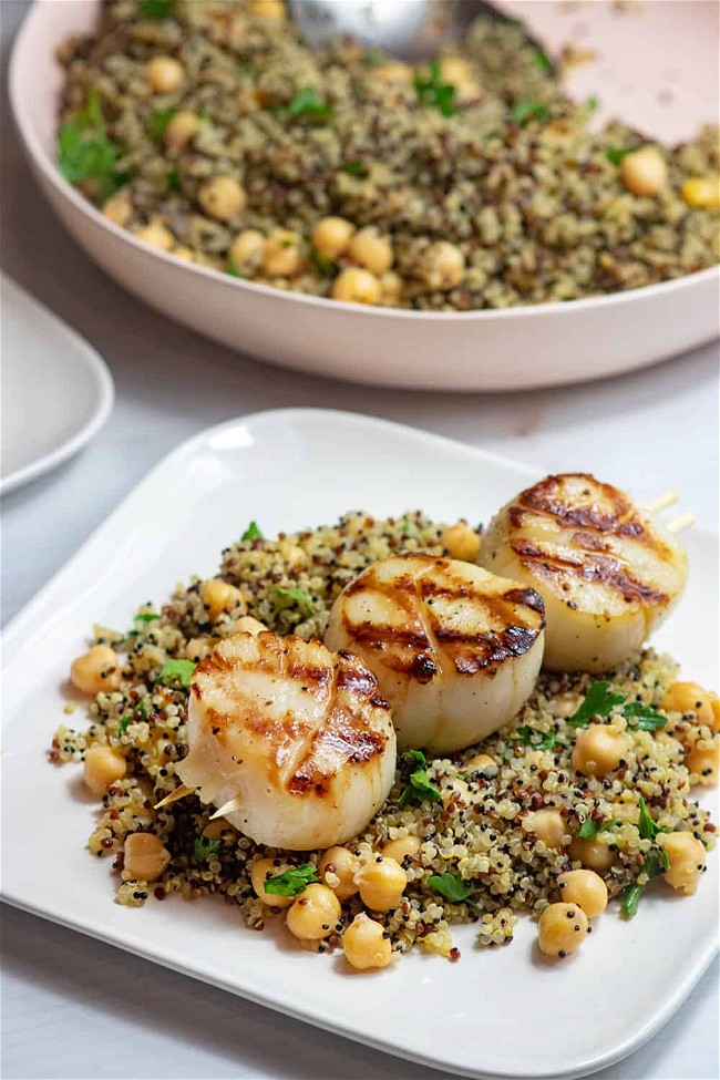 Image of Grilled Scallops With Citrus Quinoa