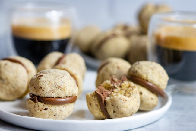 Image of Chocolate Hazelnut Sandwich Cookies (Baci di Dama)