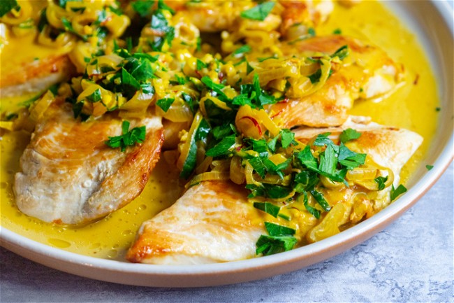 Image of Chicken Scallopine With Creamy Saffron Sauce