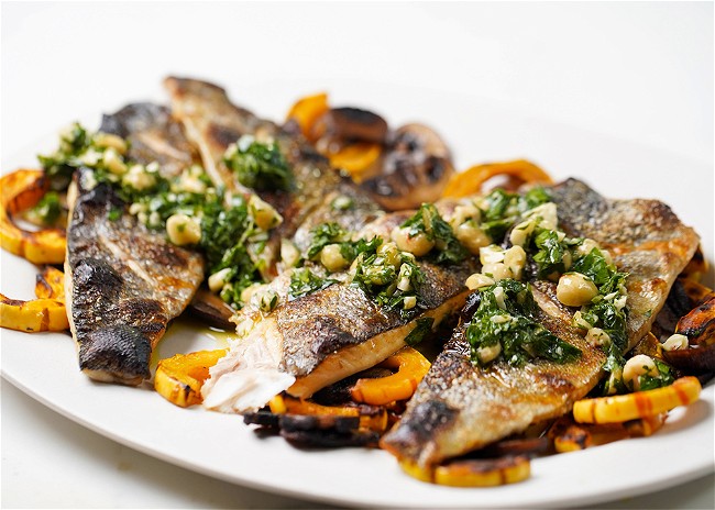 Image of Roasted Trout With Hazelnut Gremolata