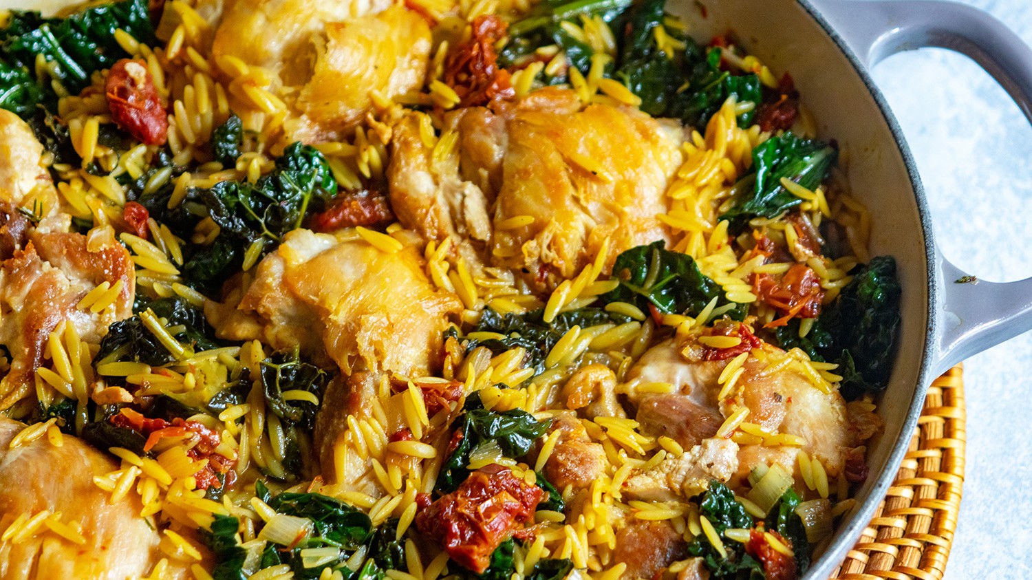 Sun-Dried Tomato Chicken Orzo Skillet-image