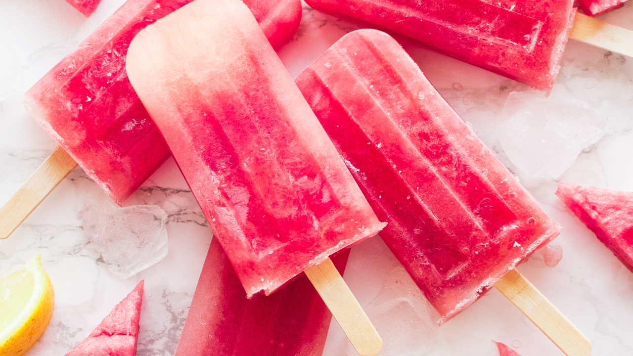 Image of Watermelon Gin-Mojito Boozy Popsicle