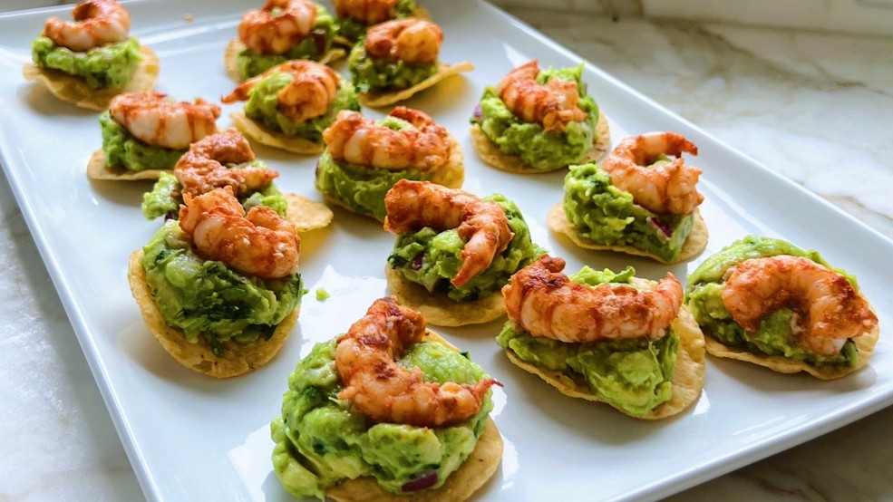 Image of Spot Prawn Tostadas with Guacamole