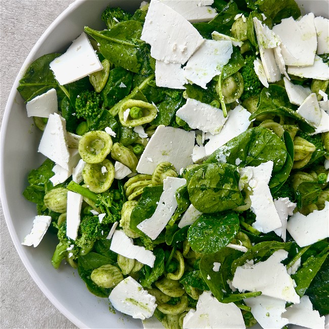 Image of Lavender Basil Pesto Pasta Salad