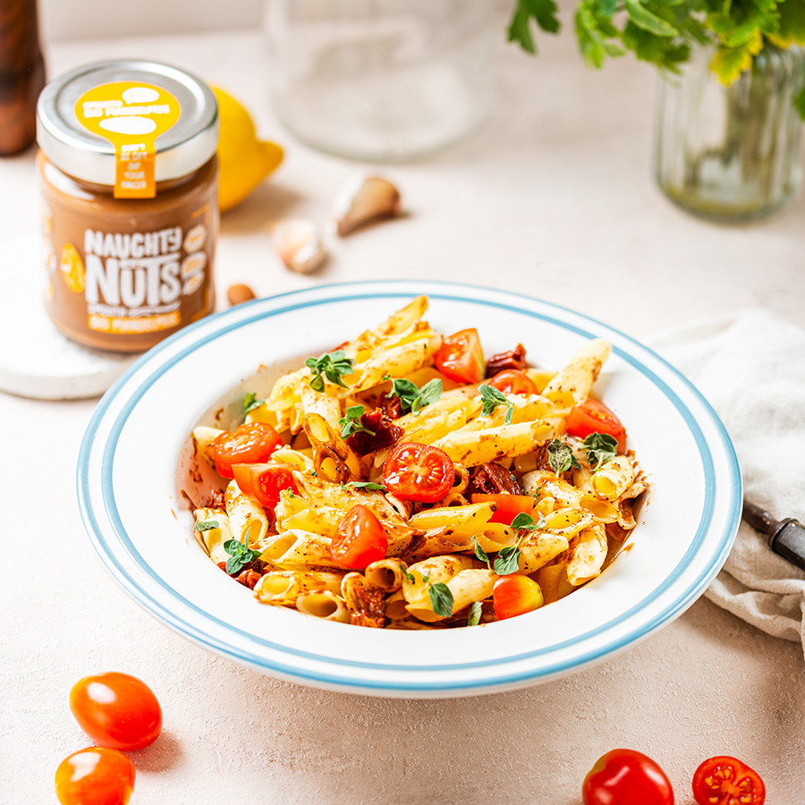 Veganer Nudelsalat mit Mandelmus Smooth