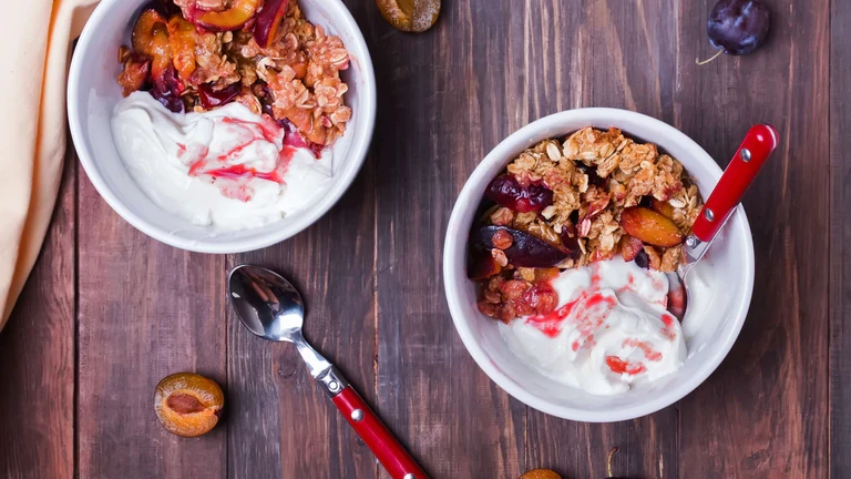 Image of Baked Fruit with Frozen Yogurt