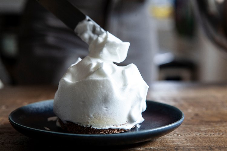 Image of Use a palette knife to envelope the ice cream and...