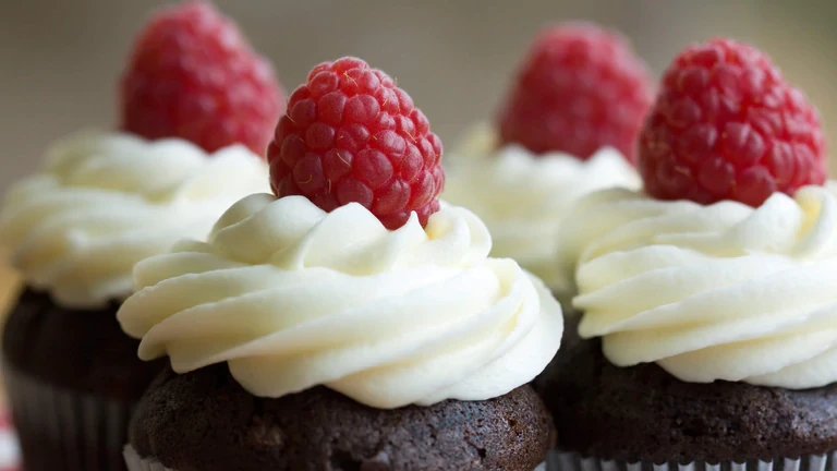 Image of Chocolate Lemon-Raspberry Cupcakes with Lemon Buttercream Frosting