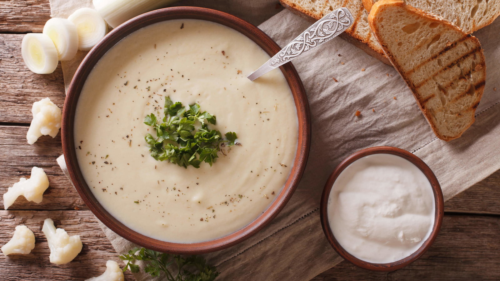 Cauliflower Soup with True Lemon Parsley Cream