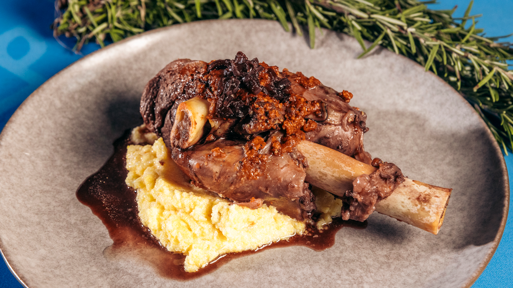 Image of Lamb Shanks with Polenta, Butter Beans and Jus