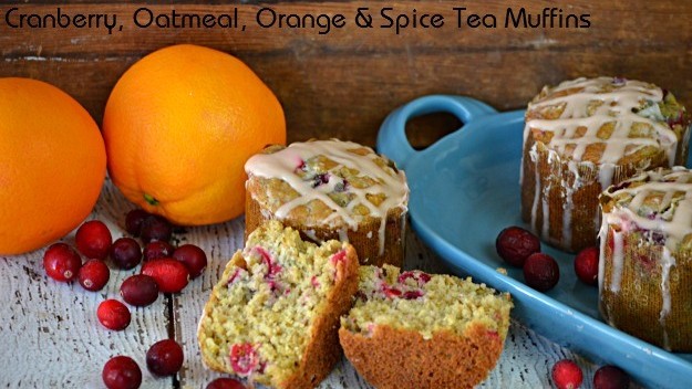 Image of Cranberry Oatmeal Orange and Spice Tea Muffins