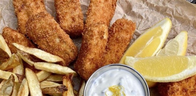 Image of Coho Salmon & Rockfish Sticks w/ Hand-Cut Fries & Homemade Tarter Sauce
