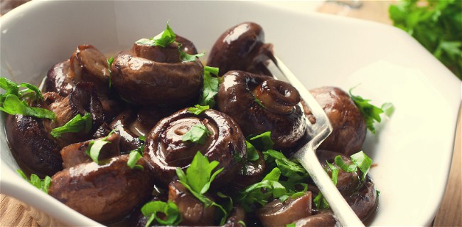 Image of Sweet, Hot & Crazy Roasted Mushrooms