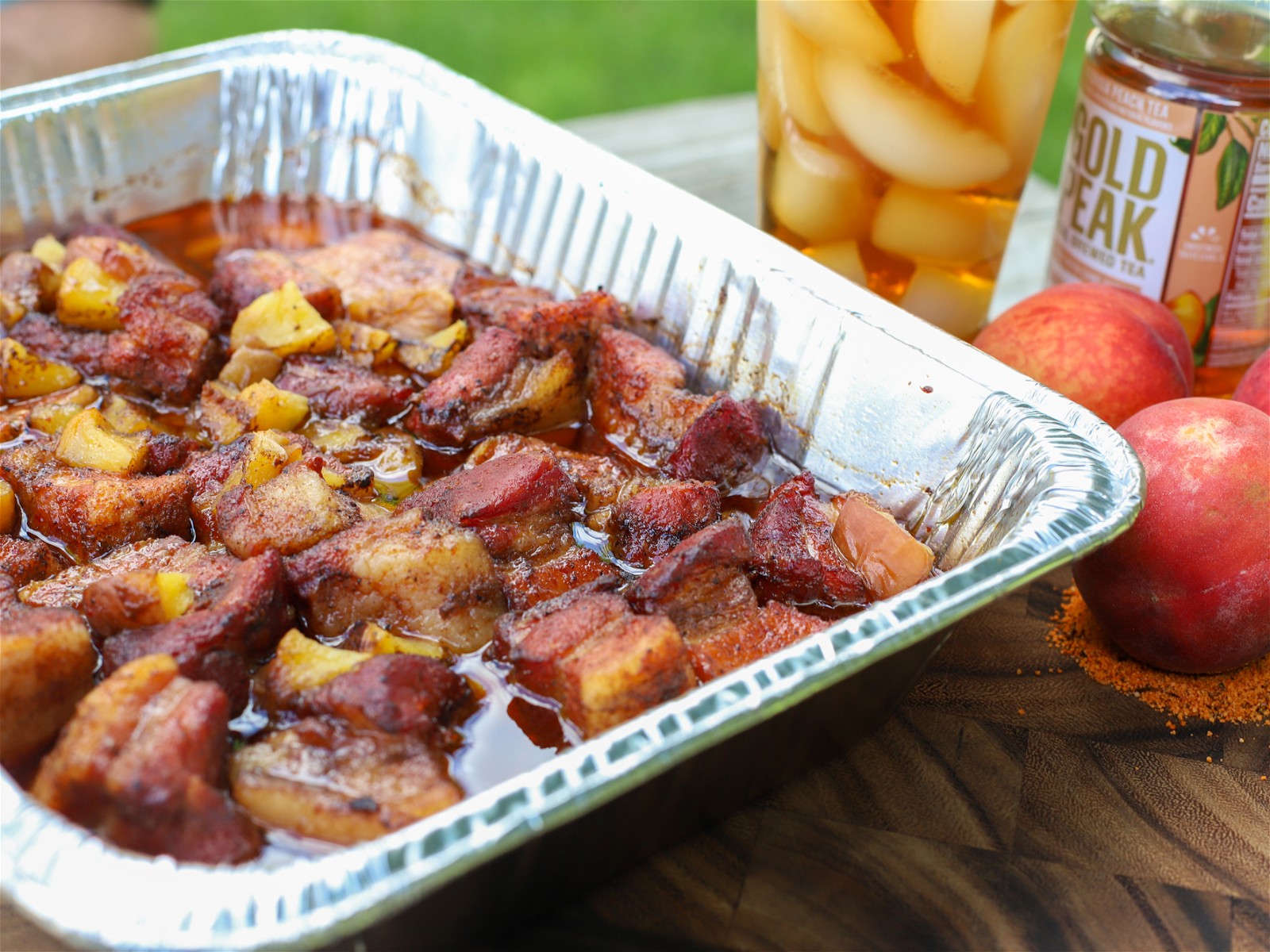 Peach Tea Pork Belly Burnt Ends