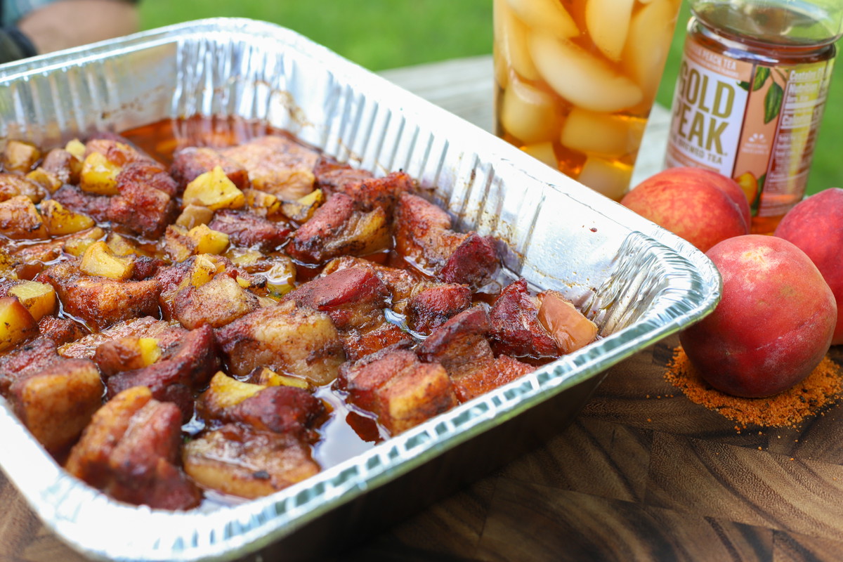 Peach Tea Pork Belly Burnt Ends