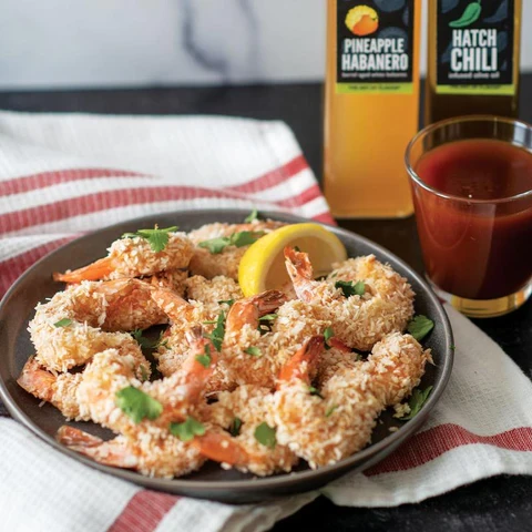 Image of COCONUT SHRIMP WITH A SWEET CHILI DIPPING SAUCE