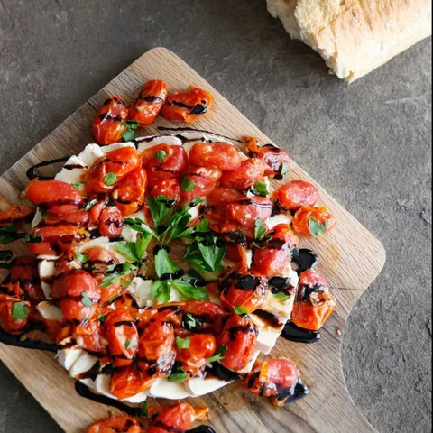 Image of WARM BRIE WITH SLOW ROASTED TOMATOES