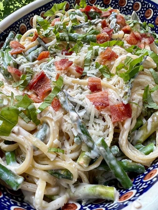 Image of Pasta with Smoked Cream Cheese Alfredo and Bacon